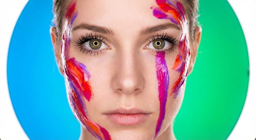 Impasto Body Paint Studio Portrait with Extreme Bokeh — output 1