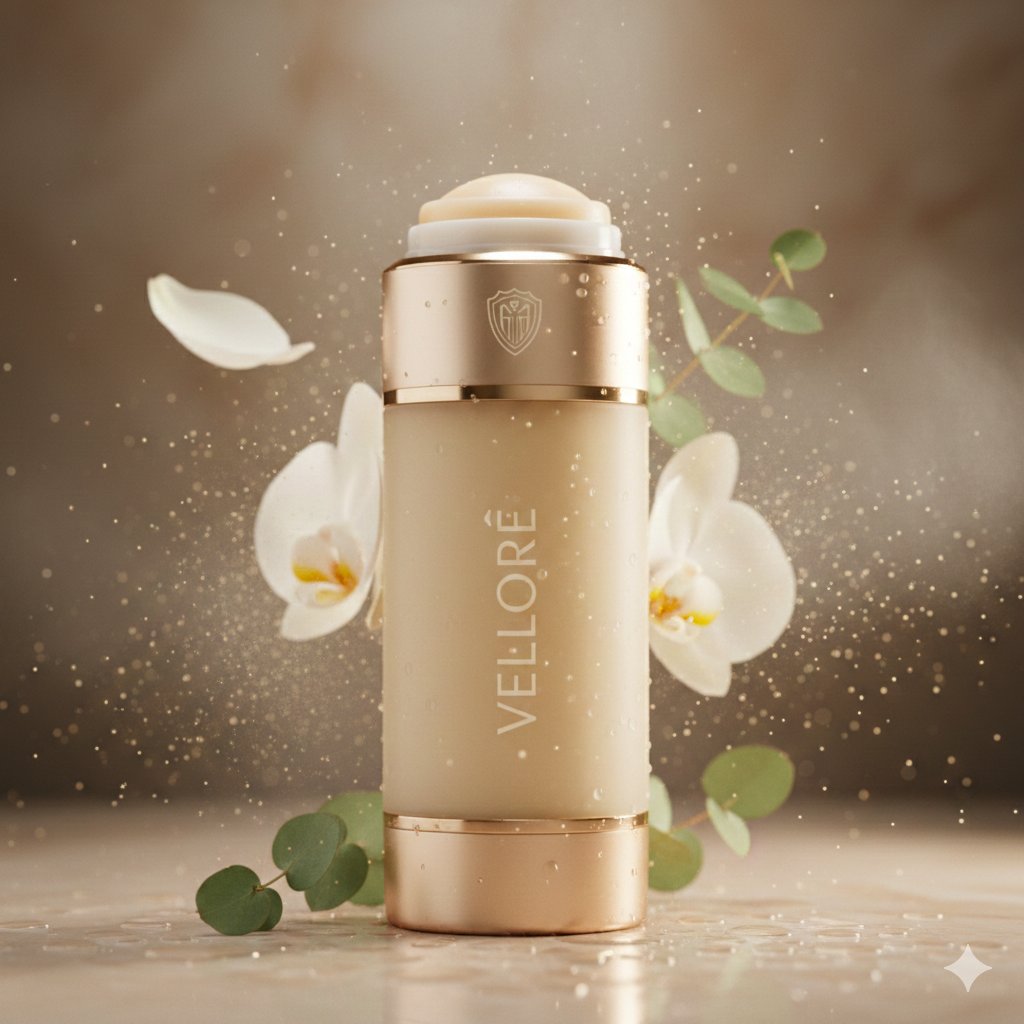 E-commerce Main Image - Luxury Deodorant Product Ad Prompt (VELORÉ) — output 1