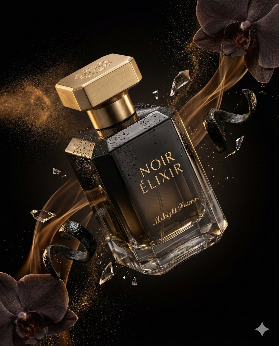 E-commerce Main Image - Luxury Perfume Commercial Render Prompt (NOIR ÉLIXIR) — output 1