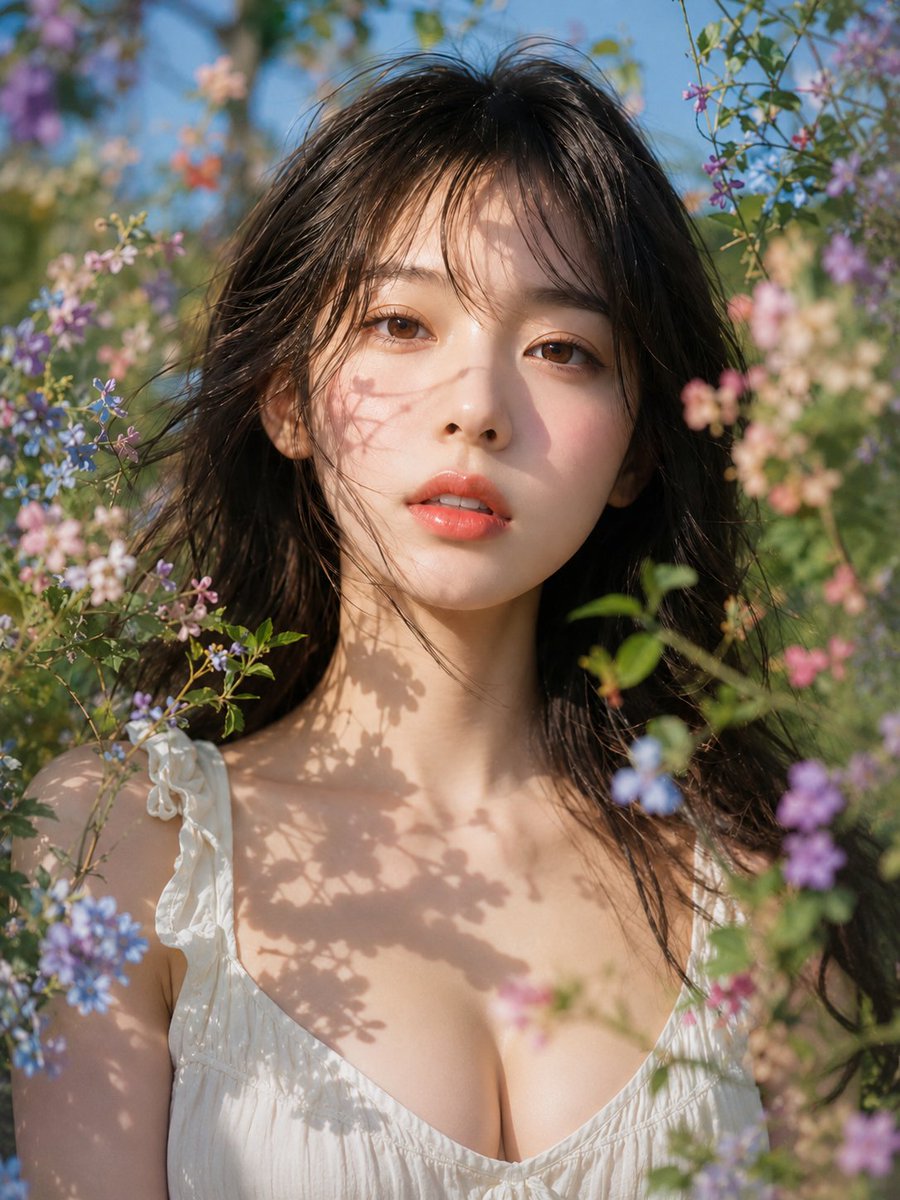 Profile / Avatar - Summer Portrait with Floral Shadows — output 1