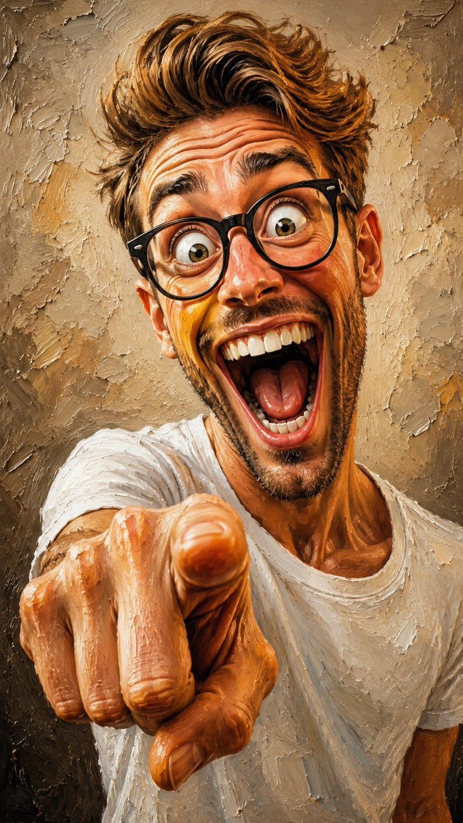 Comic / Storyboard - Exaggerated Caricature Oil Painting — output 1