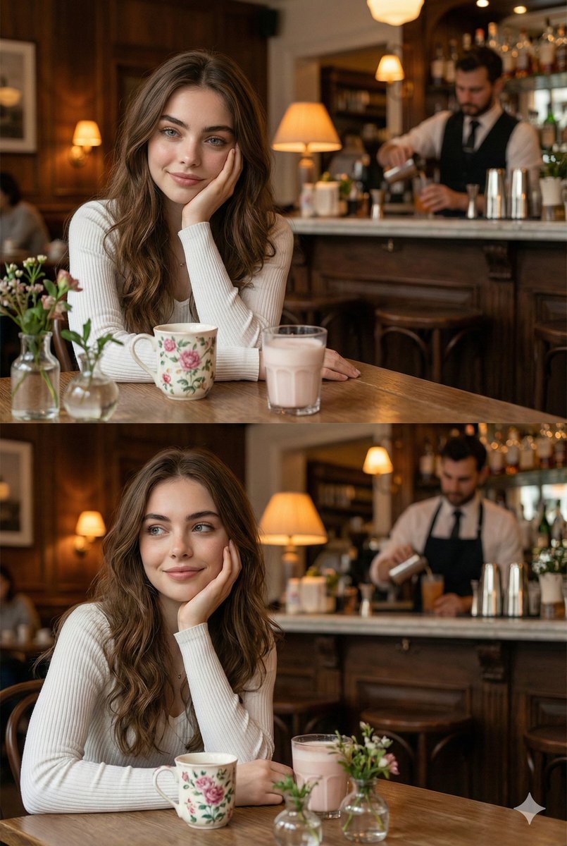 Two-Panel Cozy Café Portrait — output 1