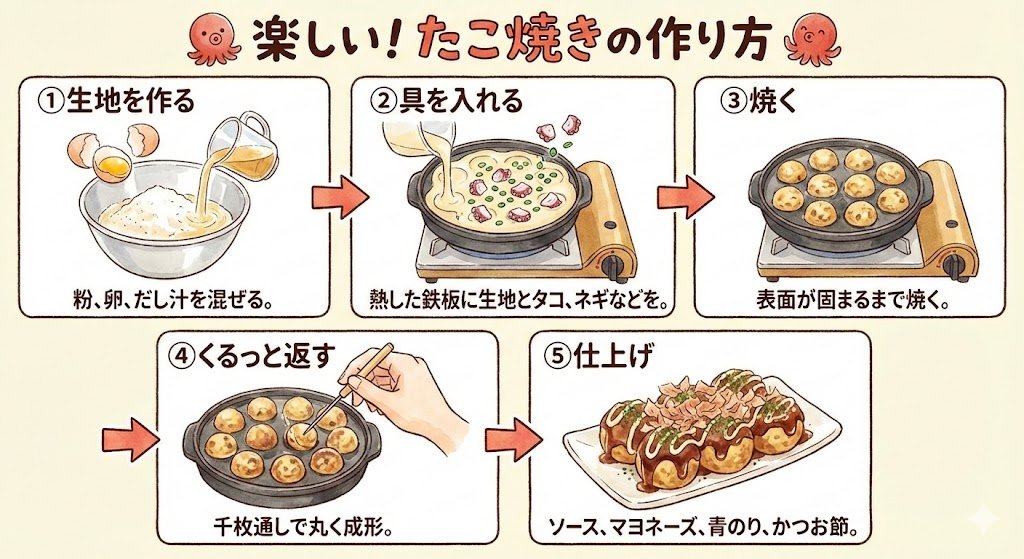 Takoyaki Illustration and Store Interior Synthesis Prompts — output 1