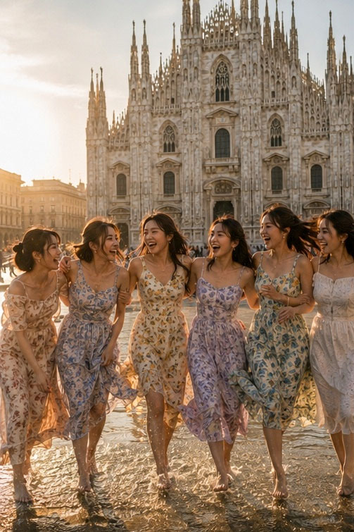 Social Media Post - Candid Summer Group Portrait in Milan — output 1