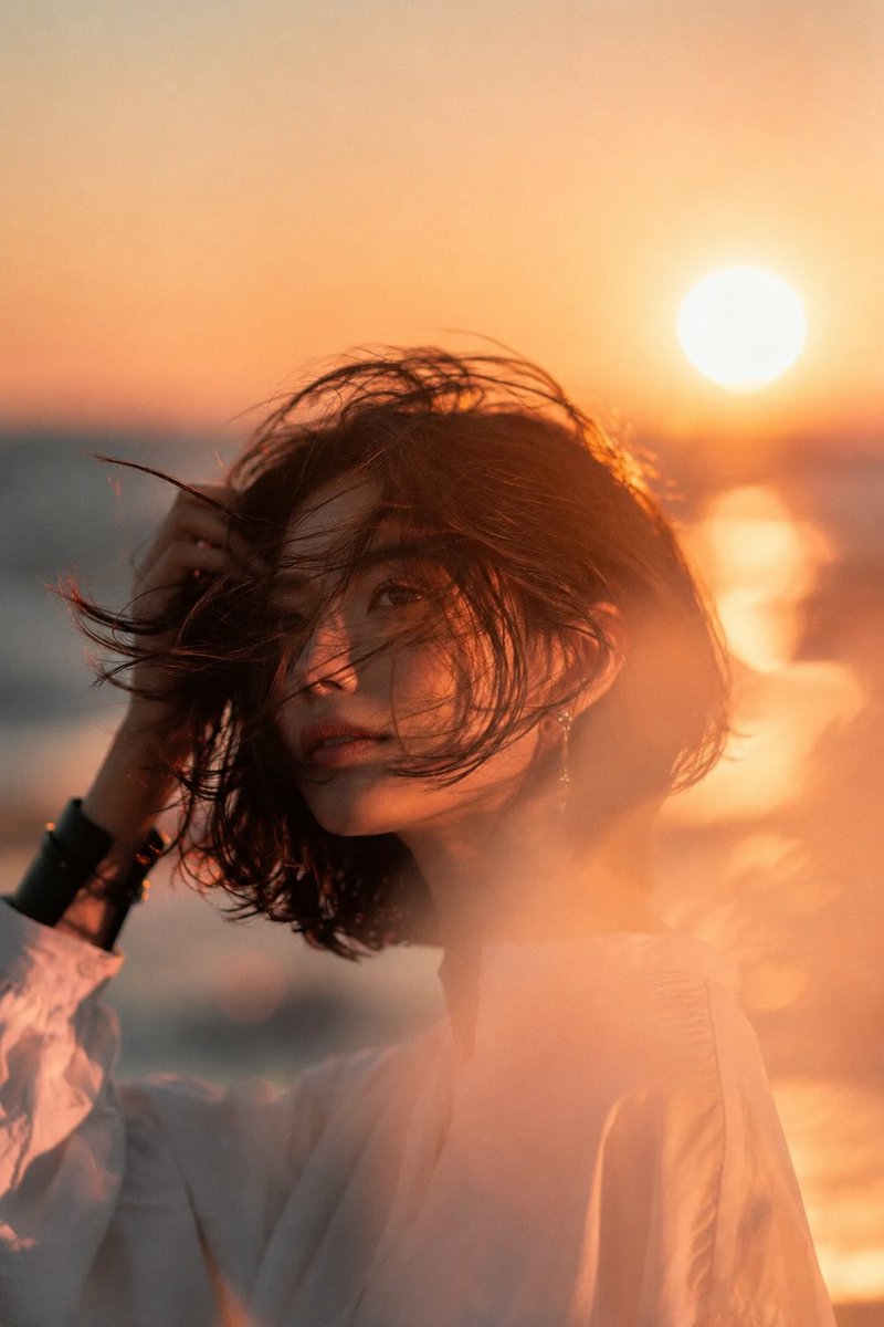Comic / Storyboard - Cinematic Beach Sunset Portrait — output 1