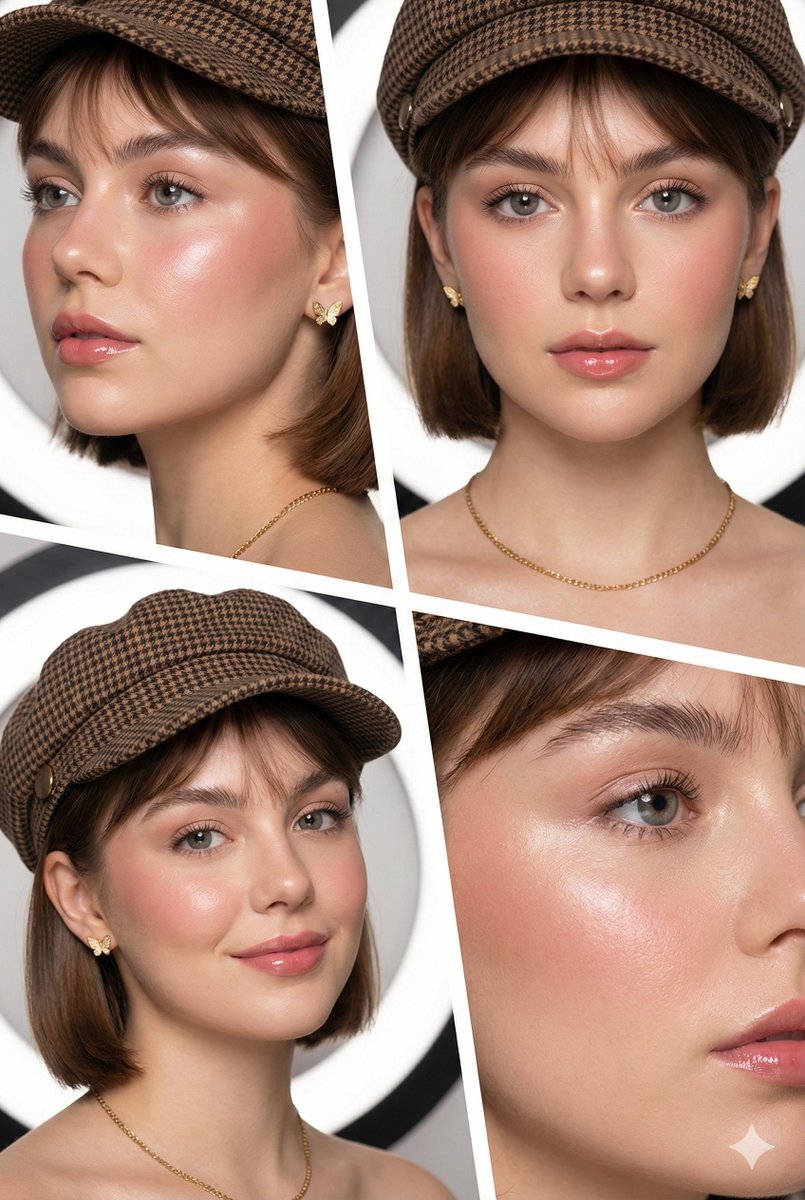 4-Panel Beauty Editorial Collage — output 1