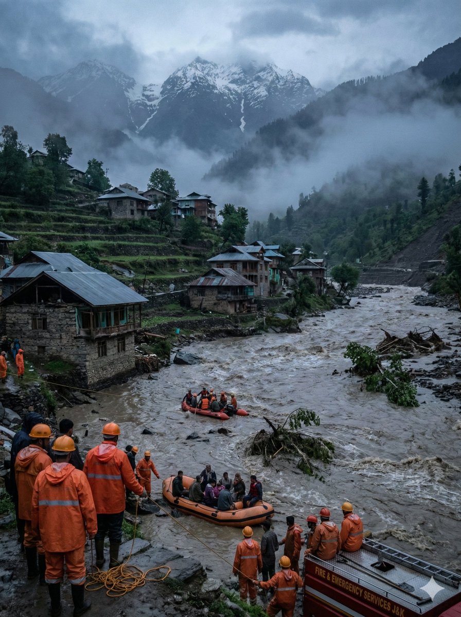 Dramatic Cinematic Kashmir Mountain Flood Rescue Scene — output 1