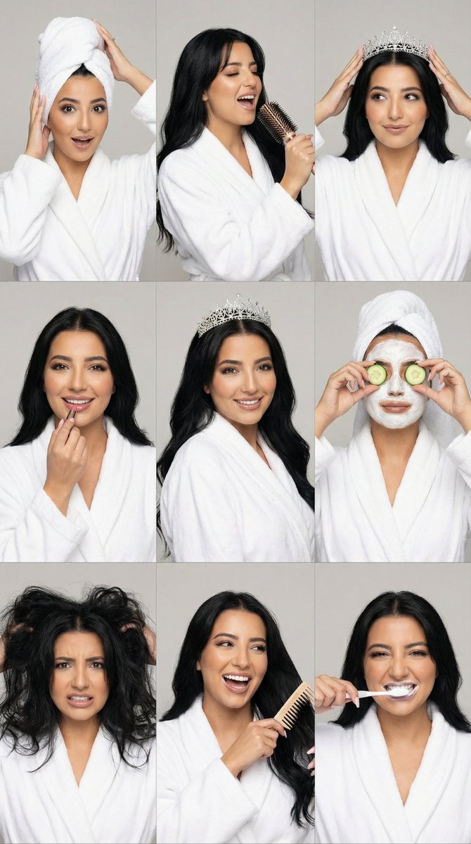 Product Marketing - 3x3 Photorealistic Beauty Photoshoot Grid with Identity Lock — output 1
