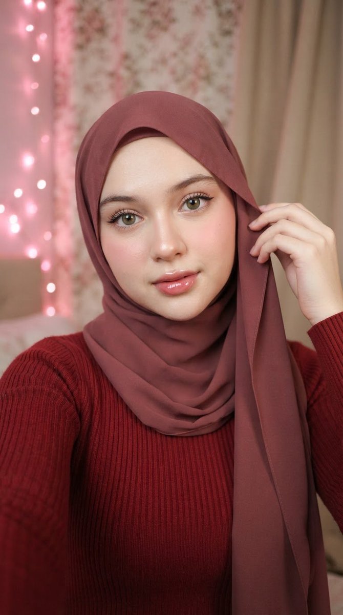 Profile / Avatar - Muted Maroon Hijab Selfie — output 1