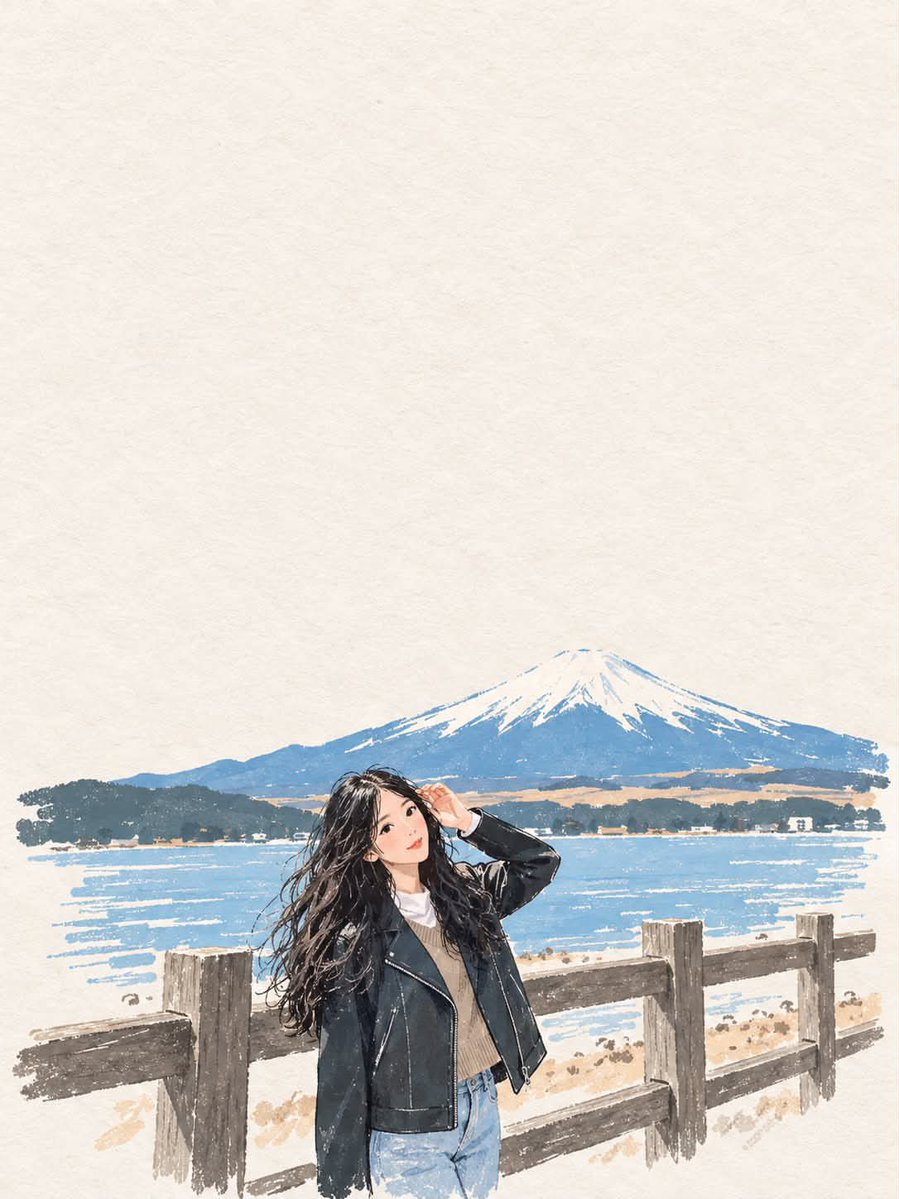 Social Media Post - Japanese Watercolor Travel Illustration