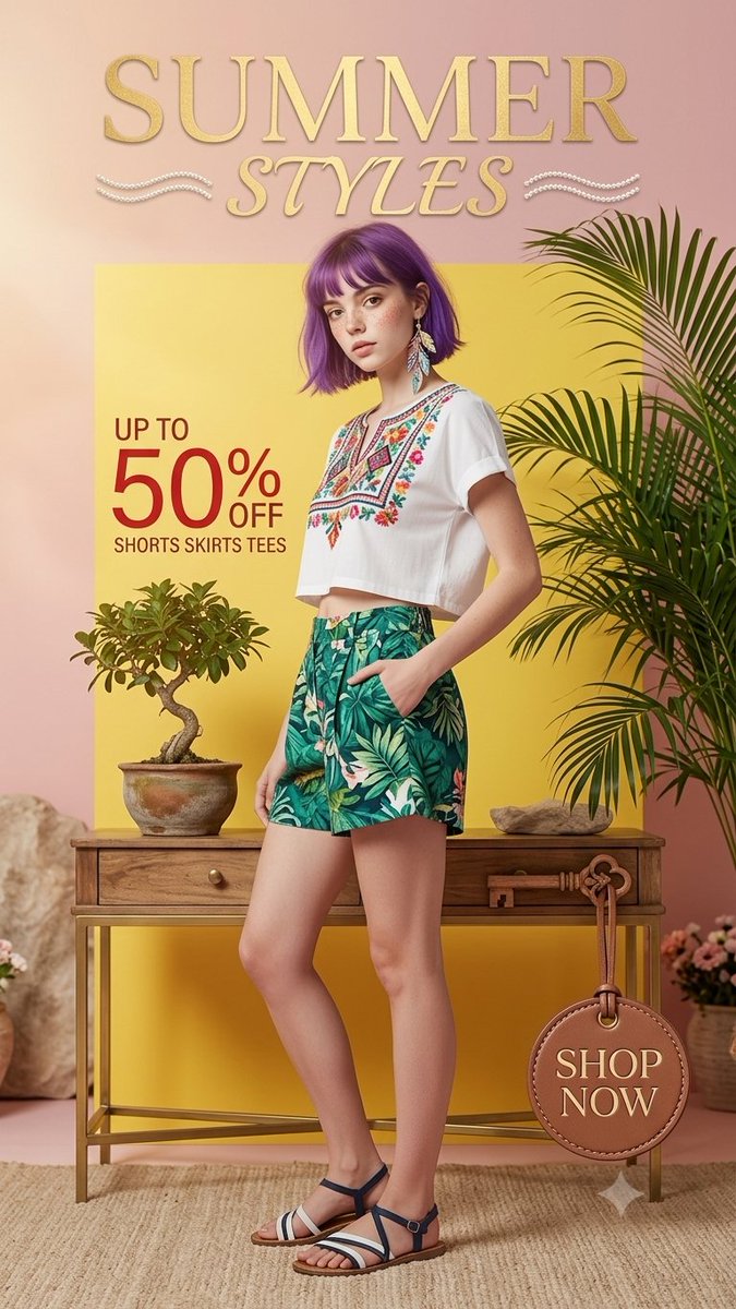 Product Marketing - Summer Fashion Editorial Portrait — output 1