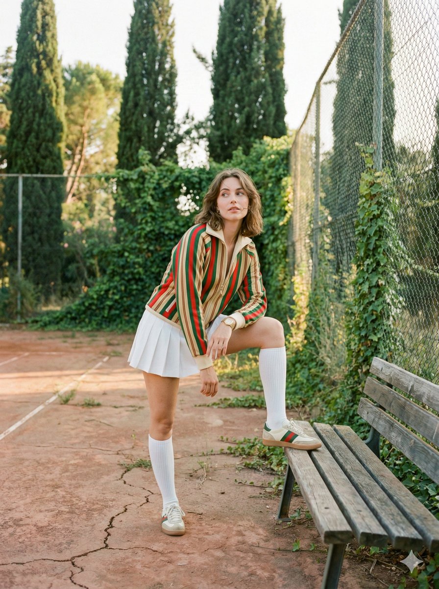 Vintage Tennis Editorial Shot Prompt — output 1