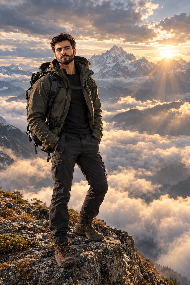 Social Media Post - Mountain Cliff Adventure Portrait — output 1
