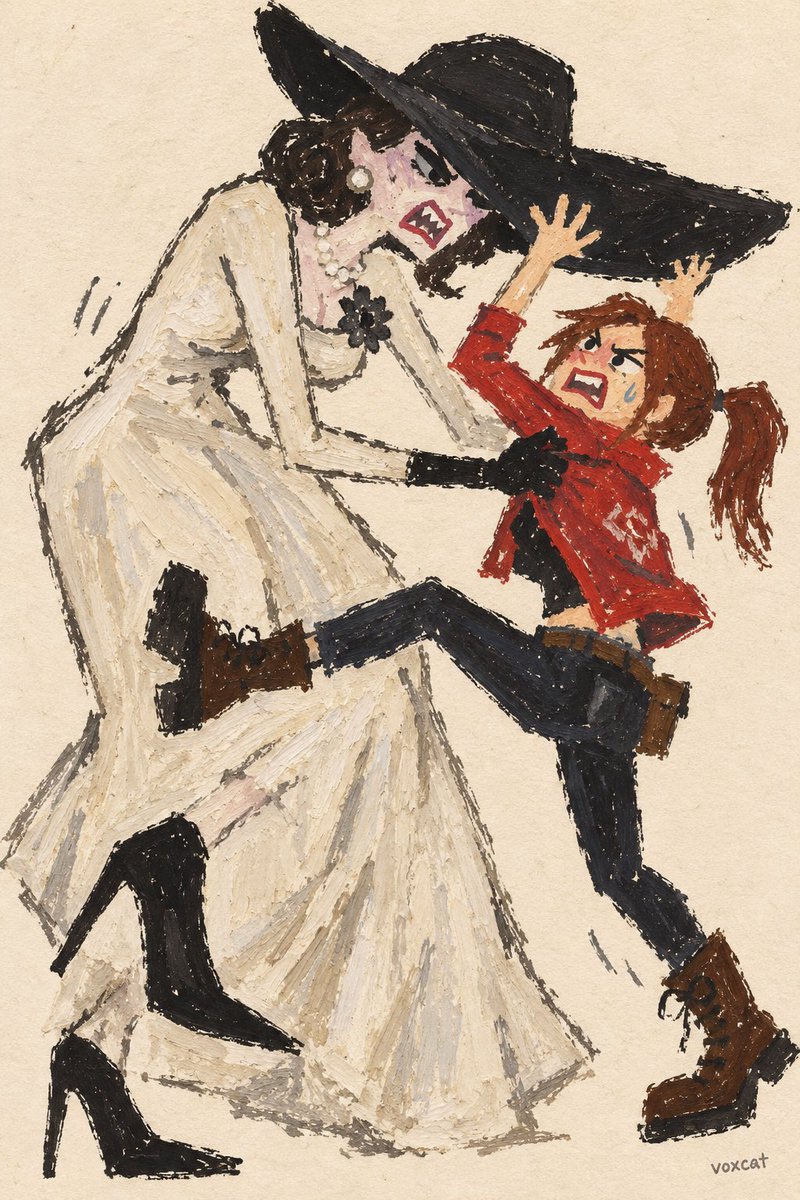 Comic / Storyboard - Neo-Naive Style Character Fight Illustration Prompt — output 1