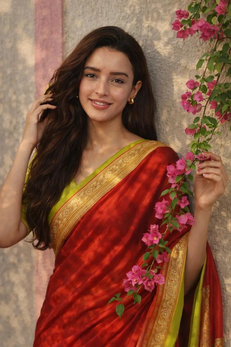 Social Media Post - South Asian Woman in Traditional Saree — output 1