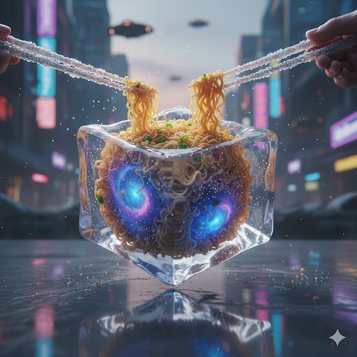 Ultra-Photorealistic Cinematic Food Action Shot of Noodles — output 1