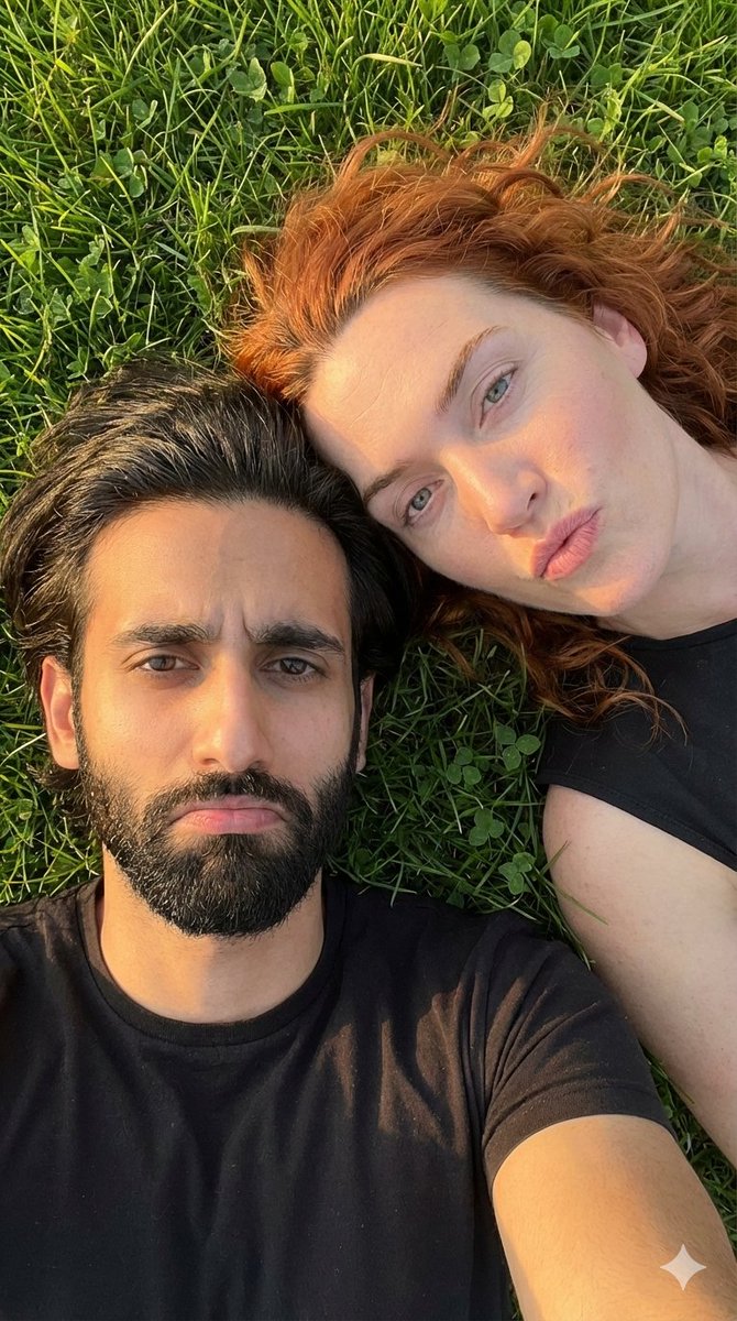 Hyper-Realistic Couple Selfie on Grass Prompt — output 1