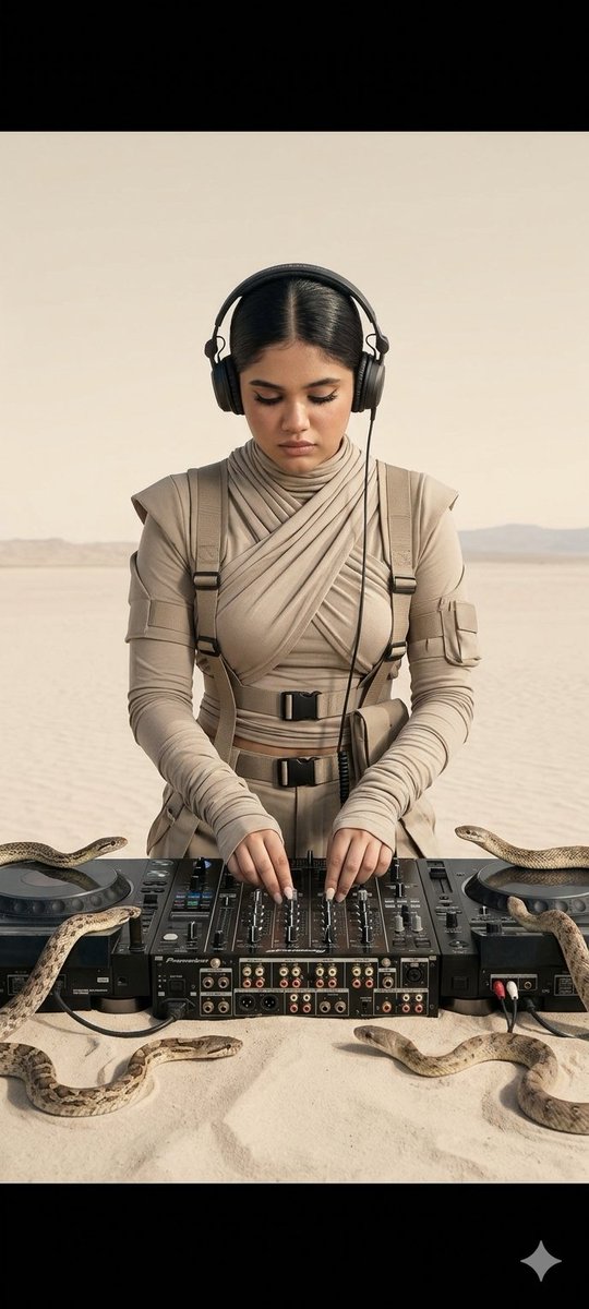 Surreal Desert DJ with Snakes — output 1