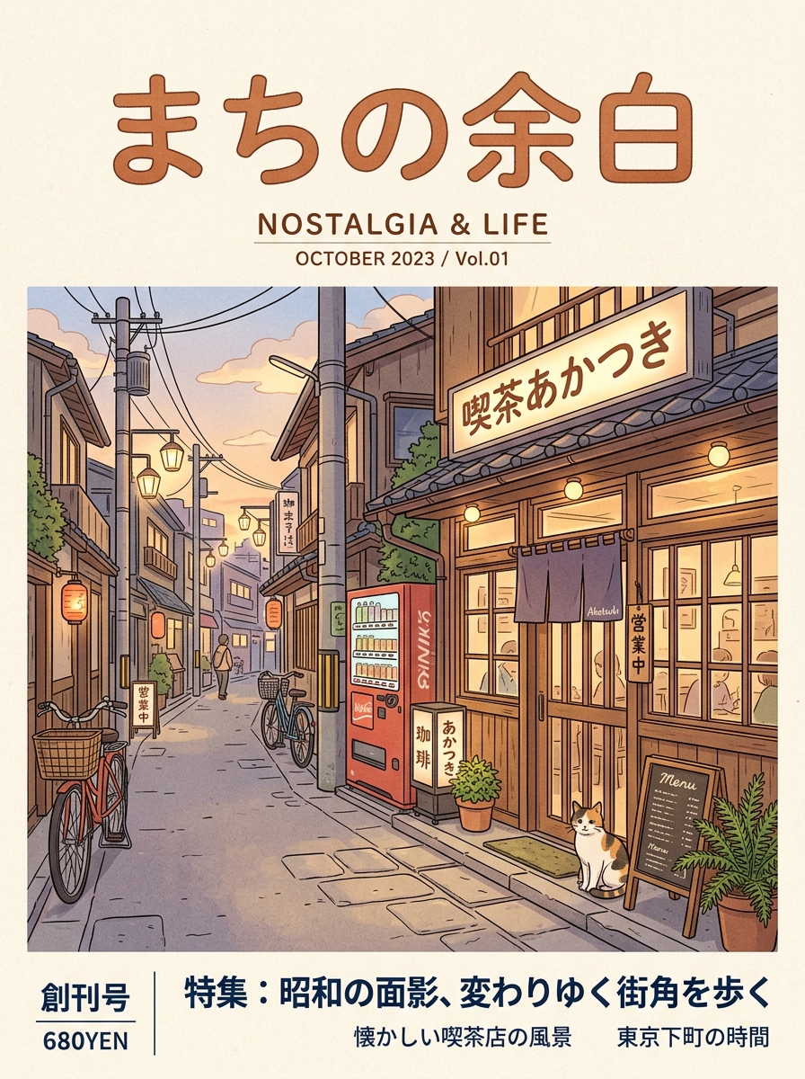 Retro Town Magazine Cover Illustration — output 1
