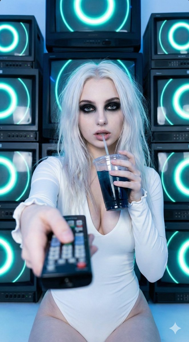 Social Media Post - Y2K Cyber-Goth Portrait with CRT Monitors Prompt — output 1