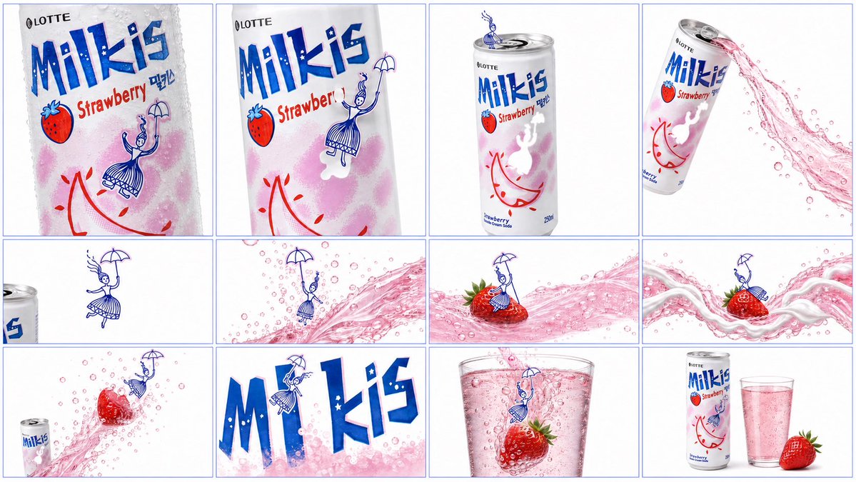 Comic / Storyboard - Milkis Strawberry Ad Shot Map — output 1