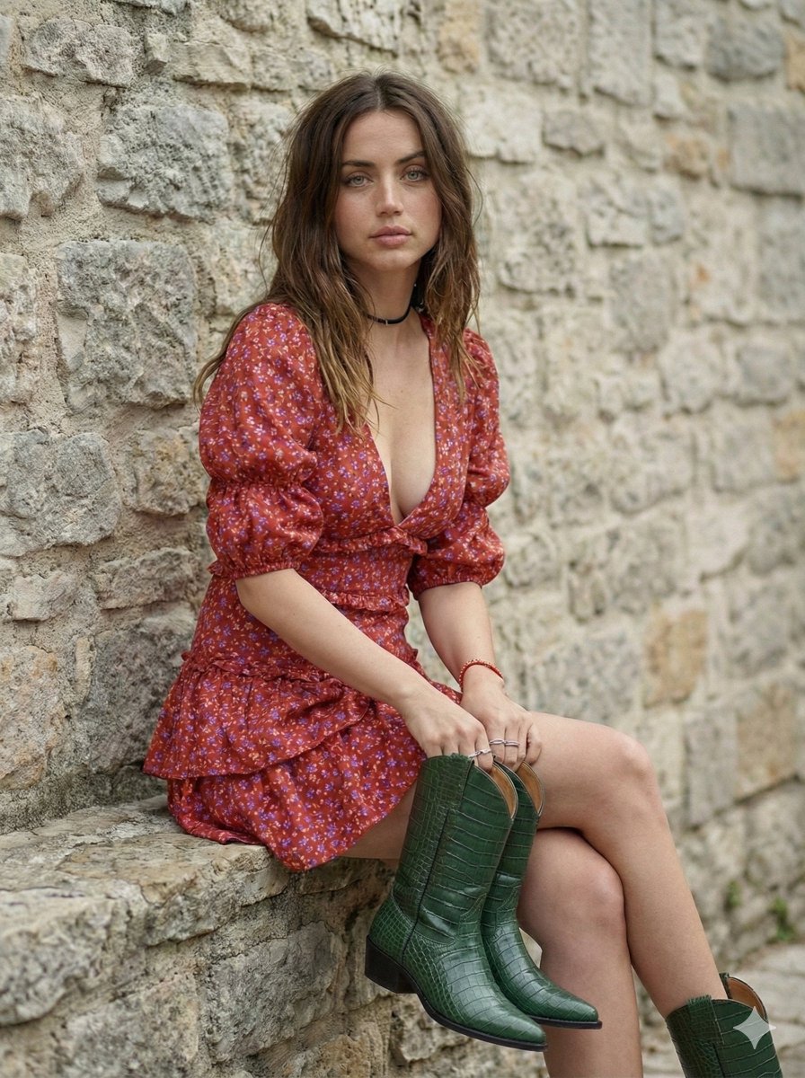 Bohemian Ana de Armas with Cowboy Boot — output 1