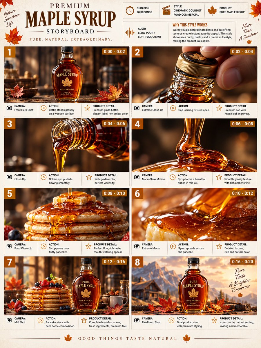 Comic / Storyboard - Maple Syrup Commercial Storyboard — output 1