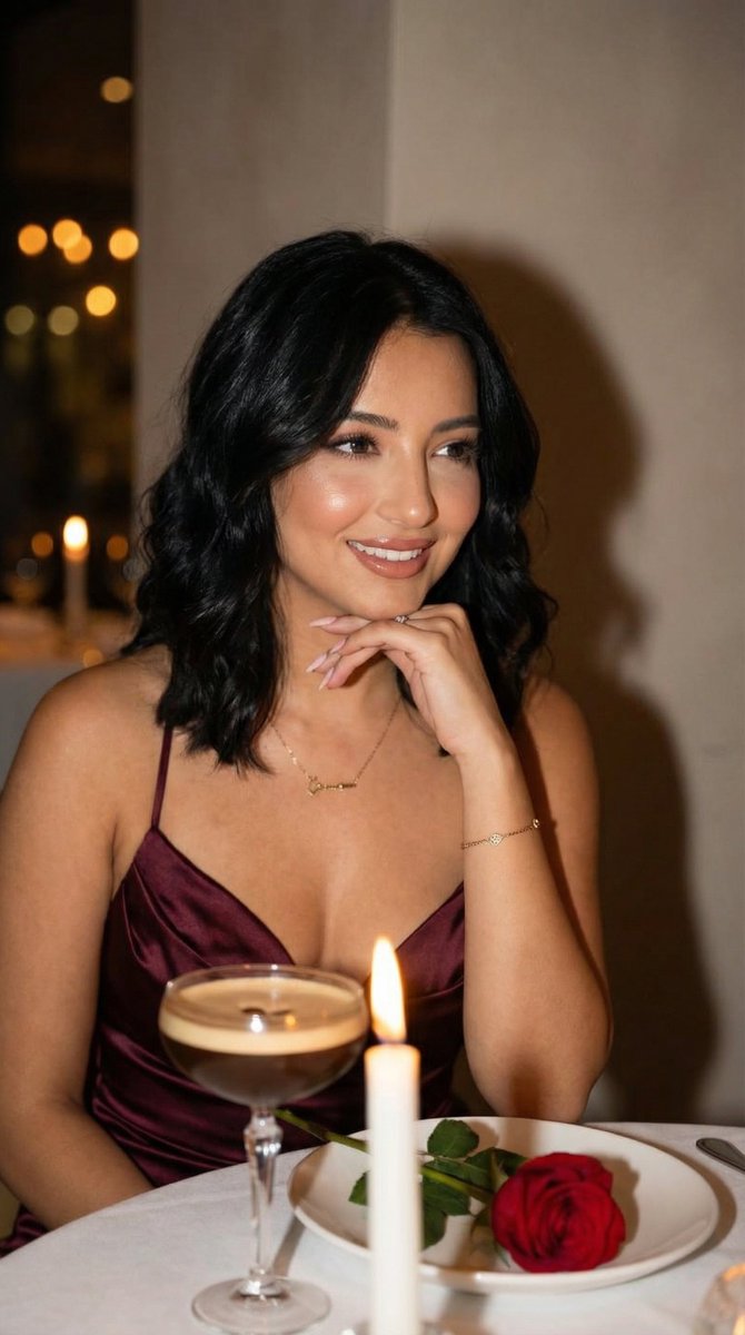 Social Media Post - Luxury Romantic Dinner Editorial Portrait — output 1