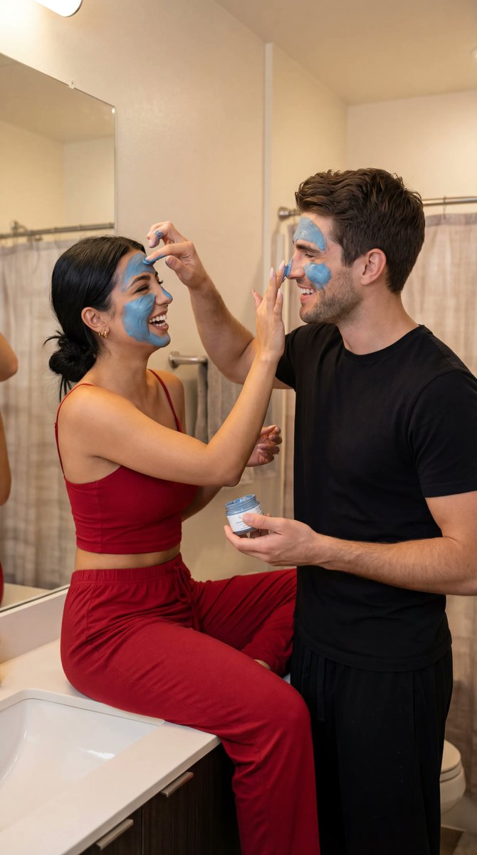 Product Marketing - Candid Couple Face Mask Lifestyle Scene — output 1