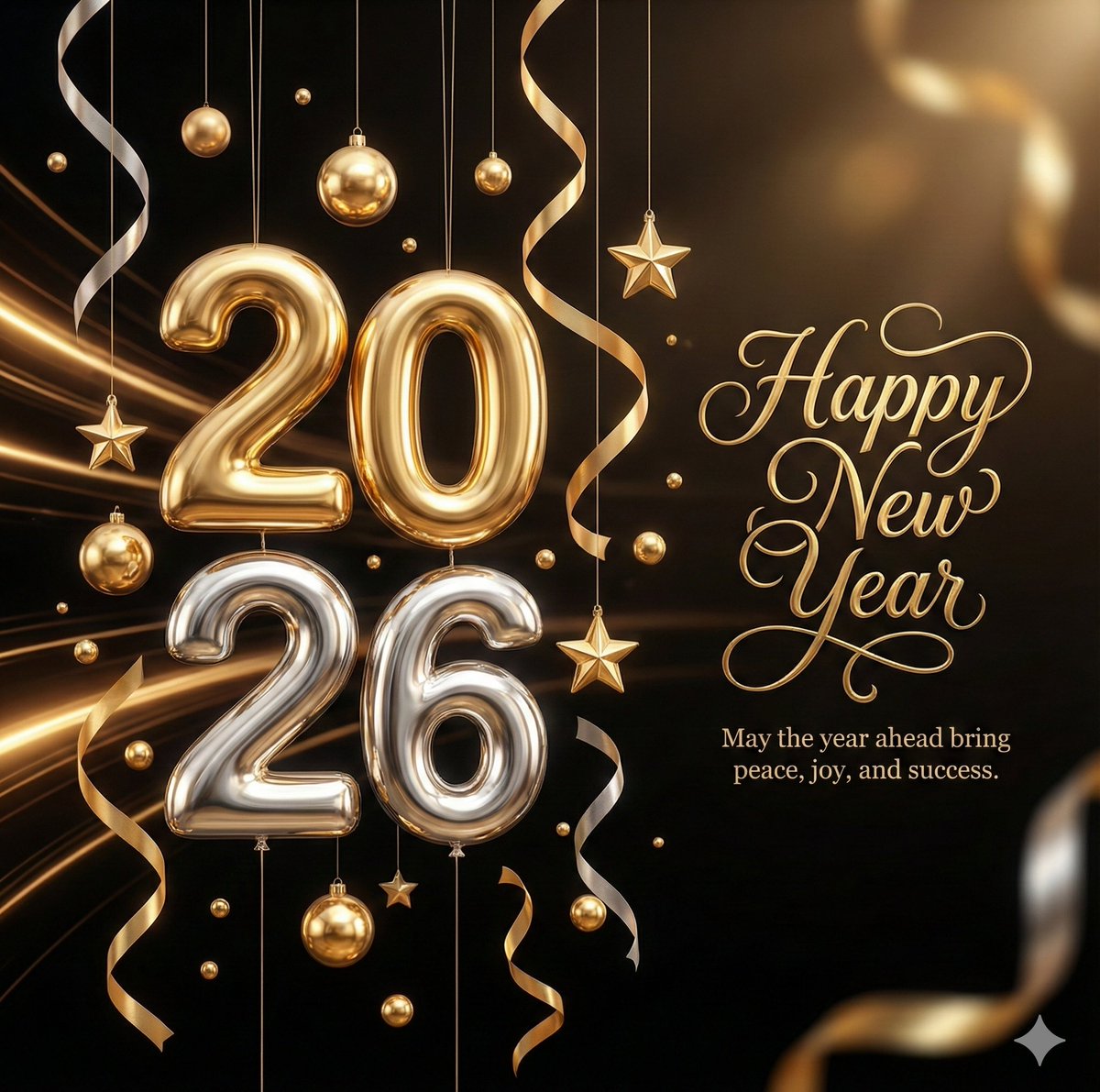 Luxury 3D Metallic New Year Wishes Artwork — output 1