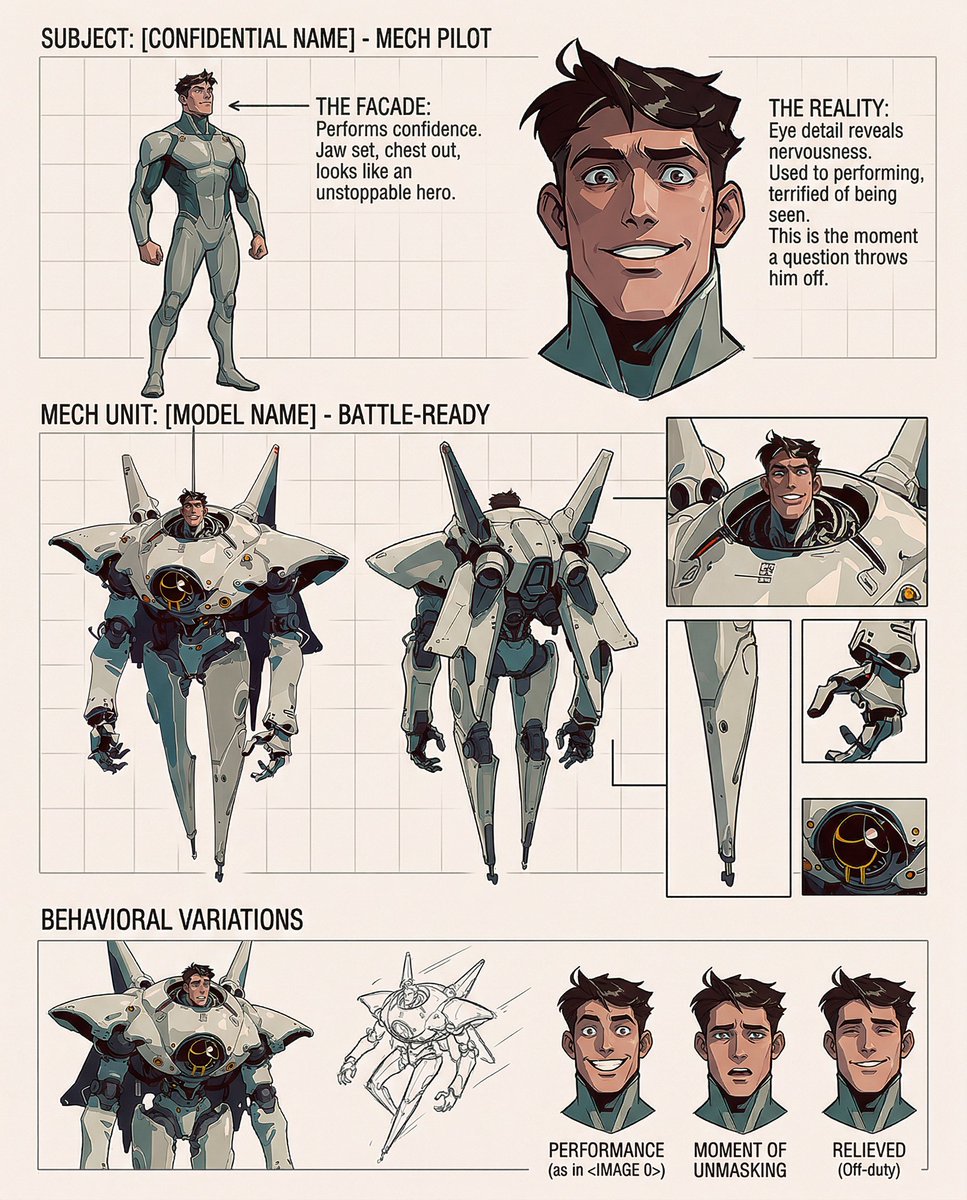 Game Asset - Cartoon Character Design Sheet with Personality — output 1