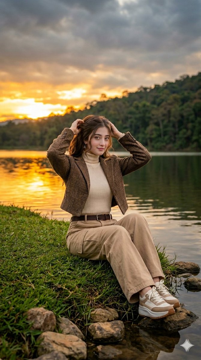 Social Media Post - Autumn Lakeside Fashion Editorial — output 1