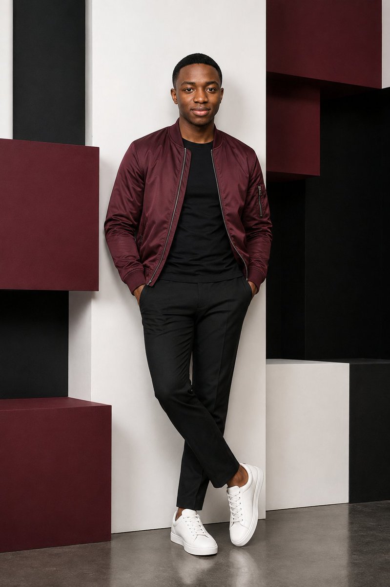 Profile / Avatar - Male Editorial Portrait with Geometric Studio Wall — output 1