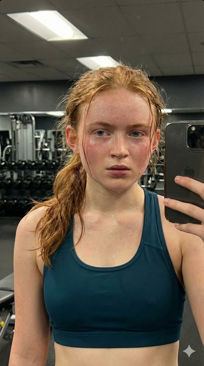 Sadie Sink Post-Workout Candid Selfie — output 1