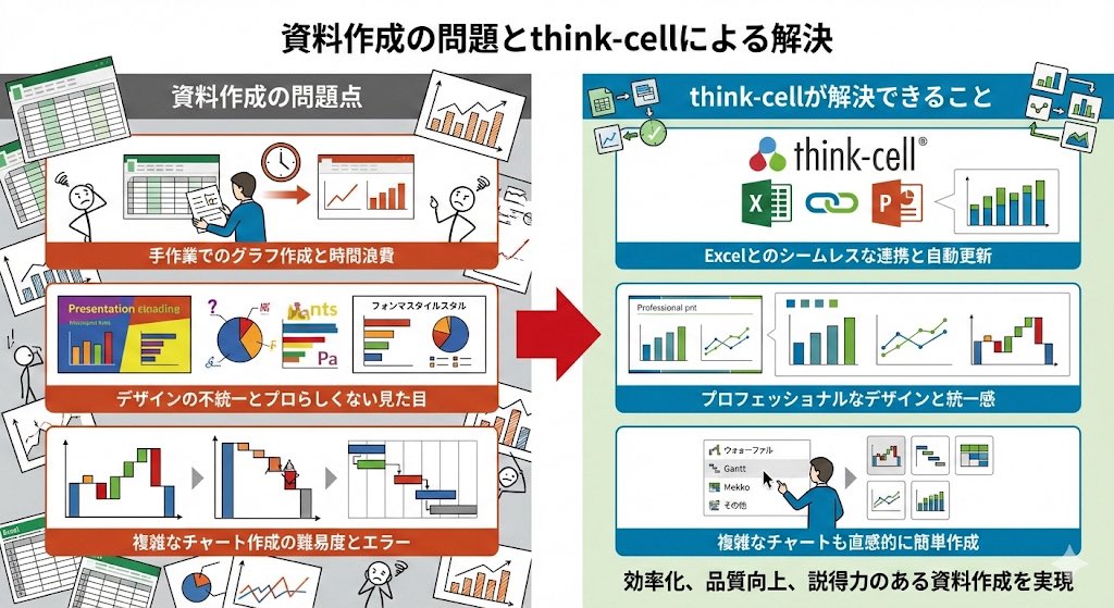 Visual explanation of Think-cell solving document issues — output 1