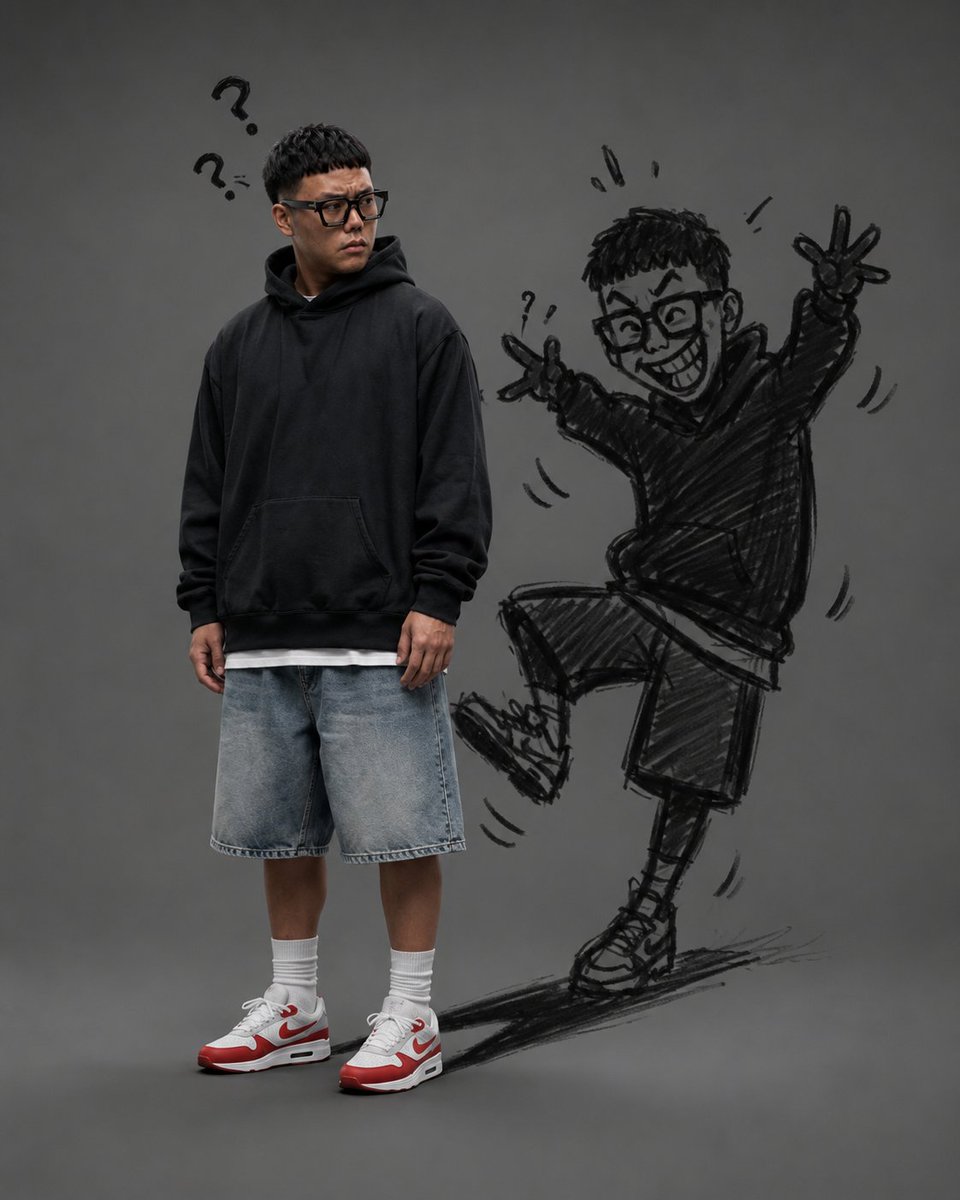 Profile / Avatar - Mischievous Doodle Shadow Portrait — output 1