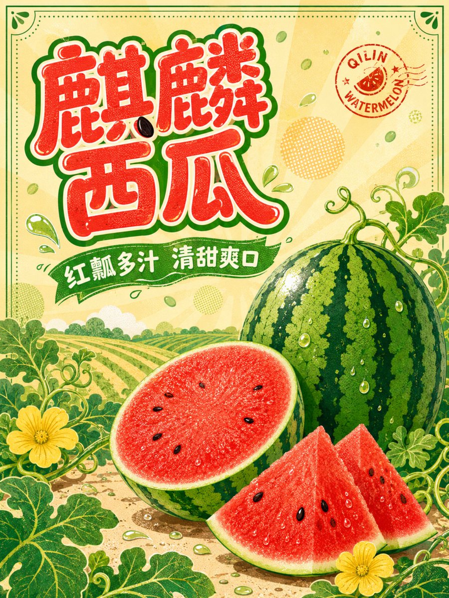 Product Marketing - Qilin Watermelon Commercial Poster — output 1
