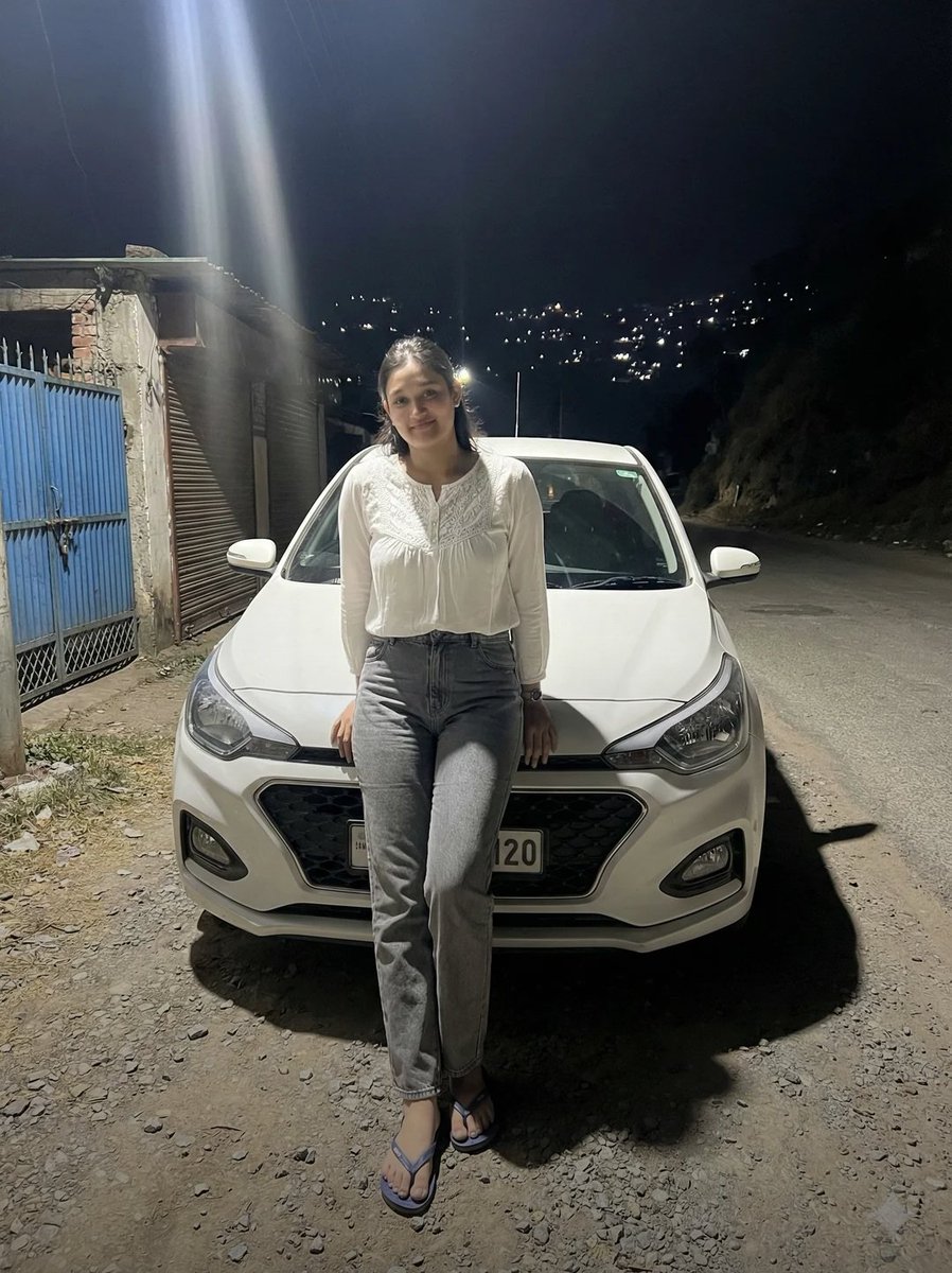 Social Media Post - High-Contrast Night Portrait Prompt (Car) — output 1