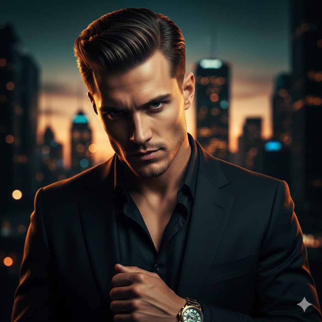 Cinematic Portrait of a Confident Young Man in an Urban Setting — output 1