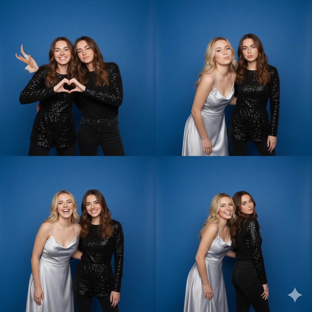 4-Panel Photo Booth Collage of Two Women — output 1