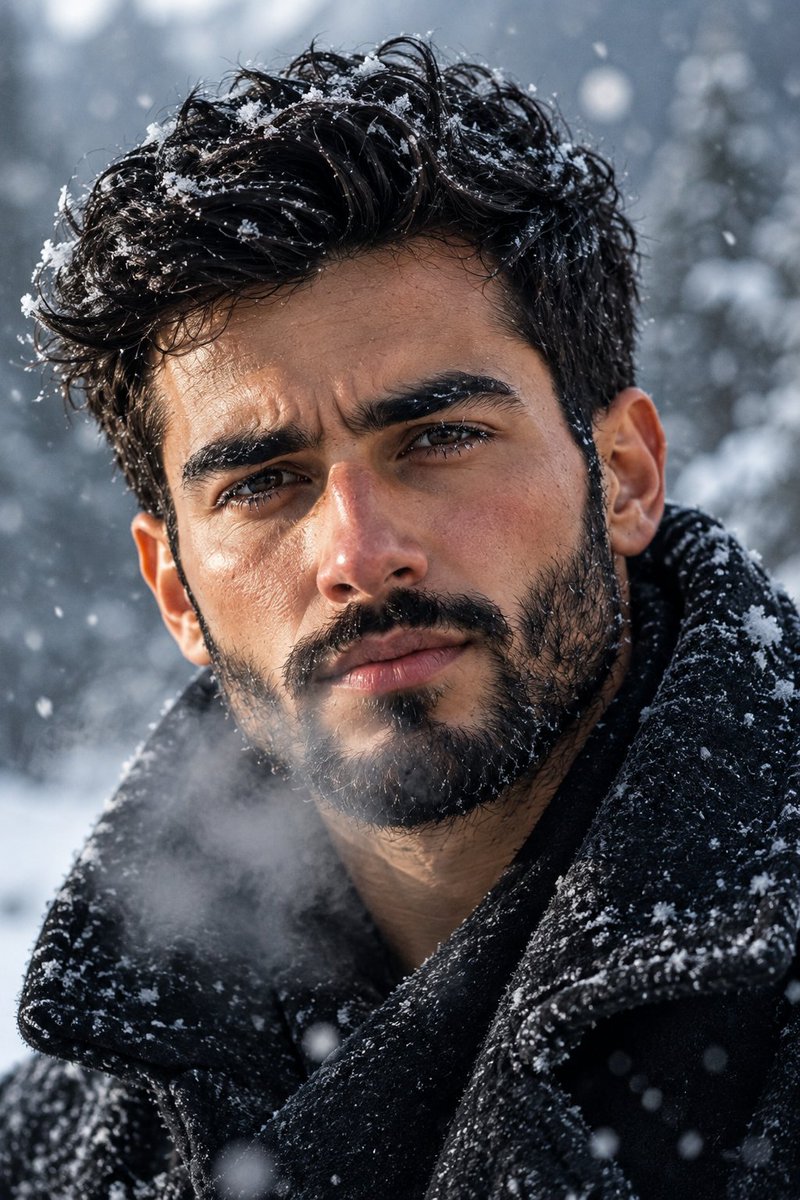 Product Marketing - Cinematic Winter Portrait Man — output 1