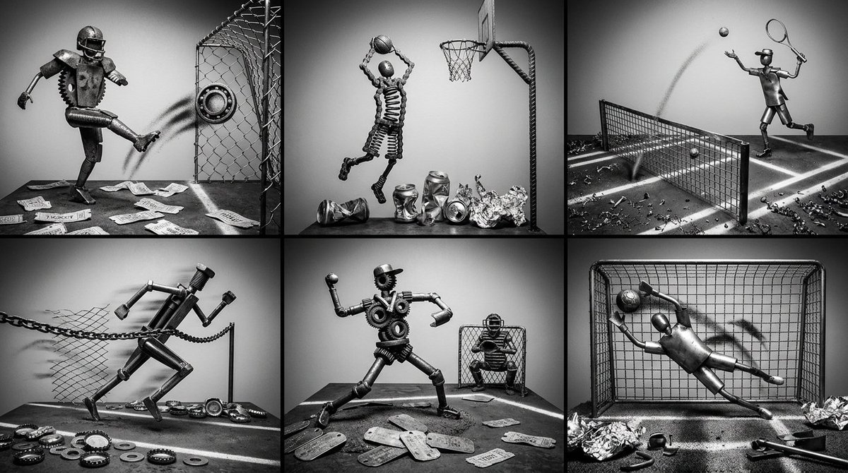 Infographic / Edu Visual - Scrap Metal Sports Dioramas — output 1