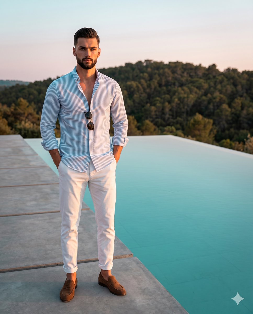 Product Marketing - Luxury Men's Lifestyle Pool Portrait — output 1