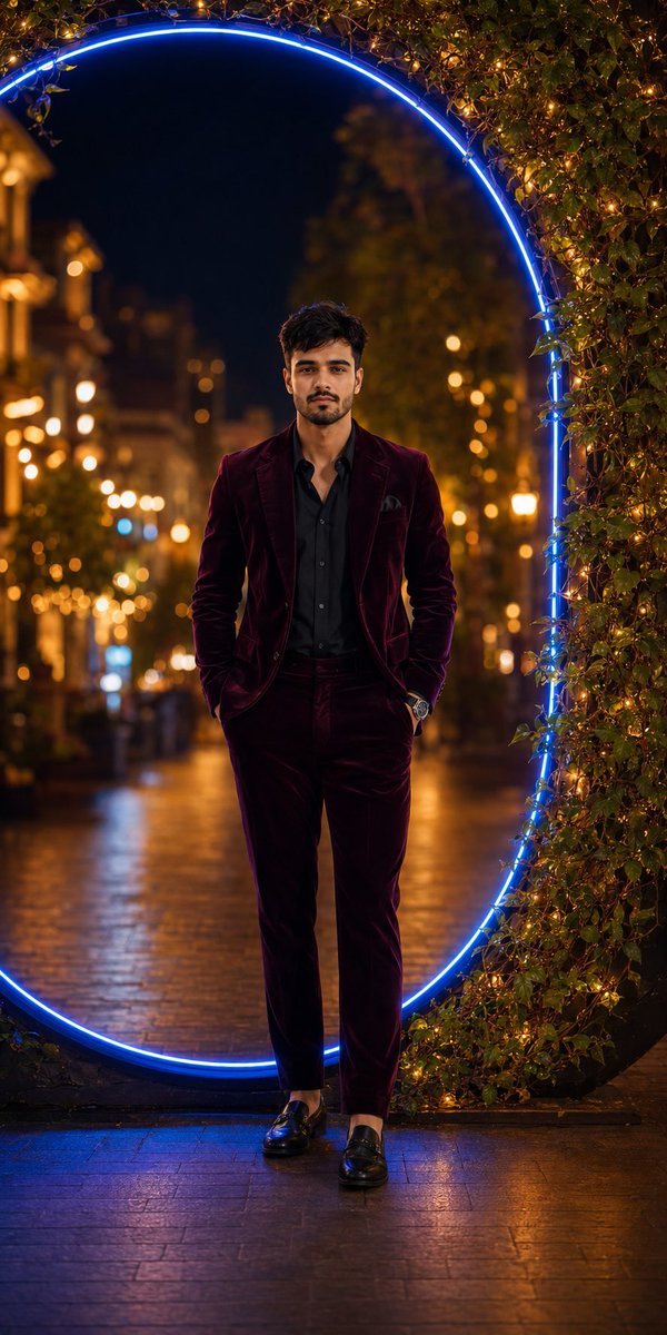 Profile / Avatar - Luxury Velvet Suit Neon Portrait — output 1