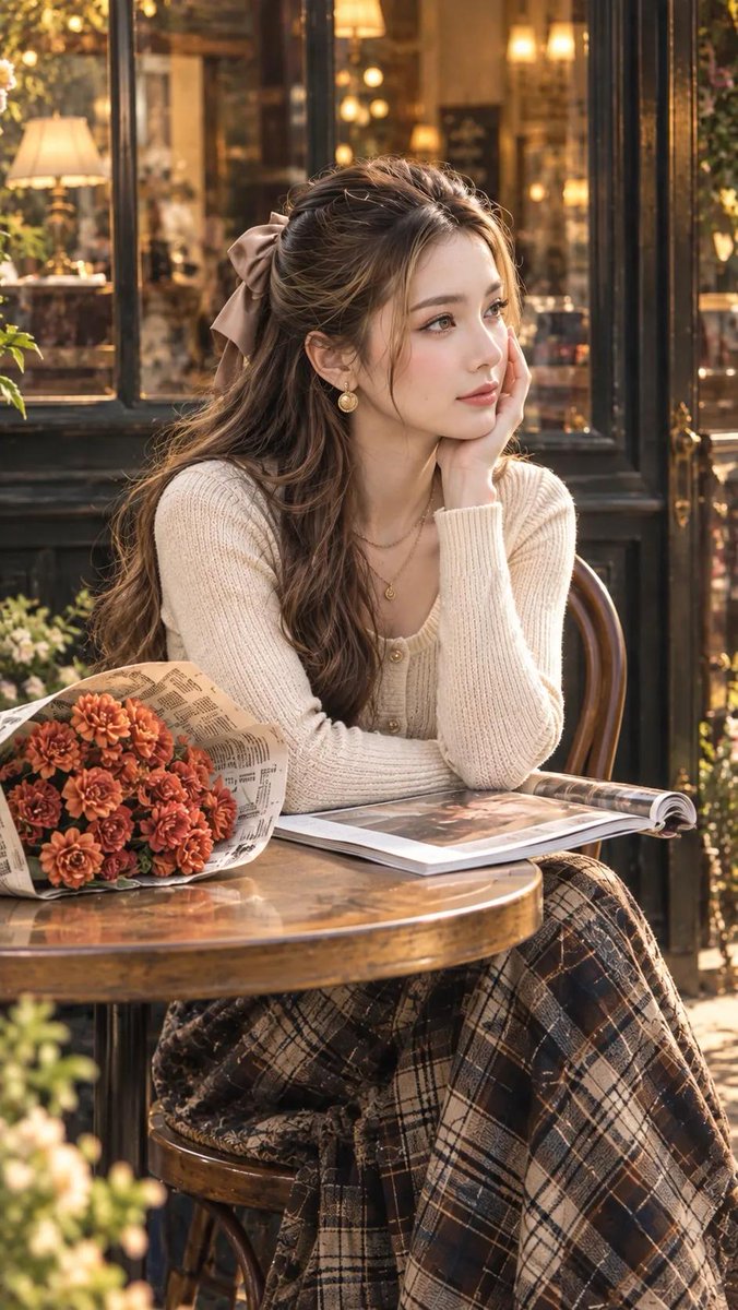 Profile / Avatar - Parisian Cafe Golden Hour Portrait — output 1