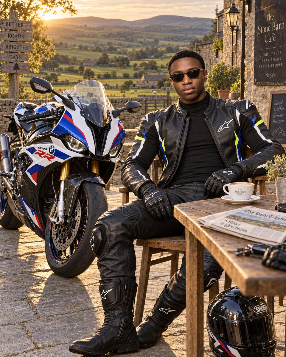 Social Media Post - Motorcycle Lifestyle Golden Hour — output 1