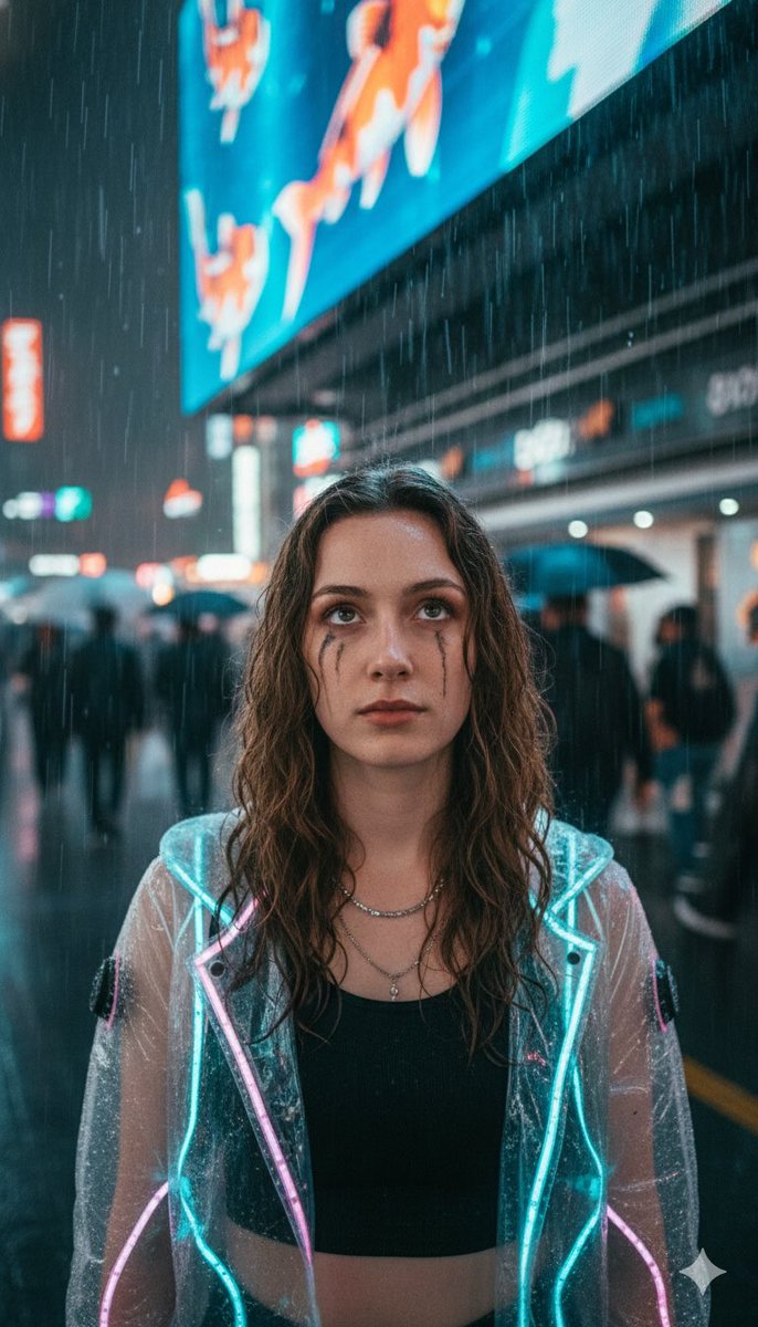 Profile / Avatar - Cyberpunk Realism Portrait in Shinjuku Rain — output 1