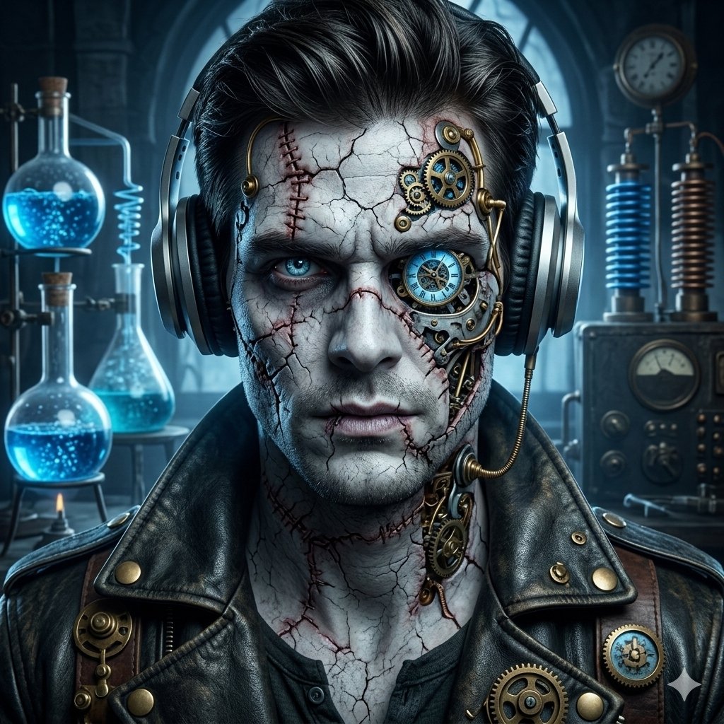 Game Asset - Steampunk Frankenstein Cyborg Concept Art — output 1