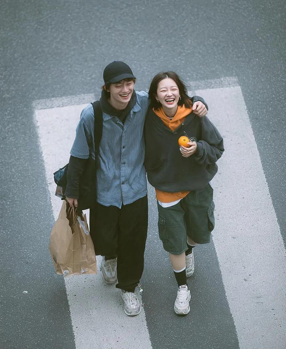 Social Media Post - Cinematic Overhead Street Couple Photo — output 1