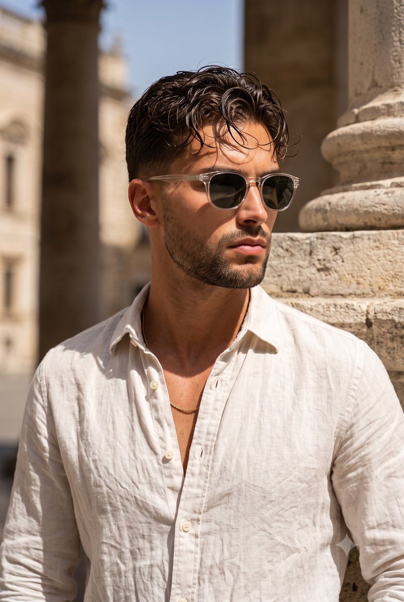 Product Marketing - Mediterranean Male Sun-Drenched Portrait — output 1